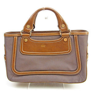Celine Handbag Brand Outlet Summer Item Brown Boogie Canvas Leather